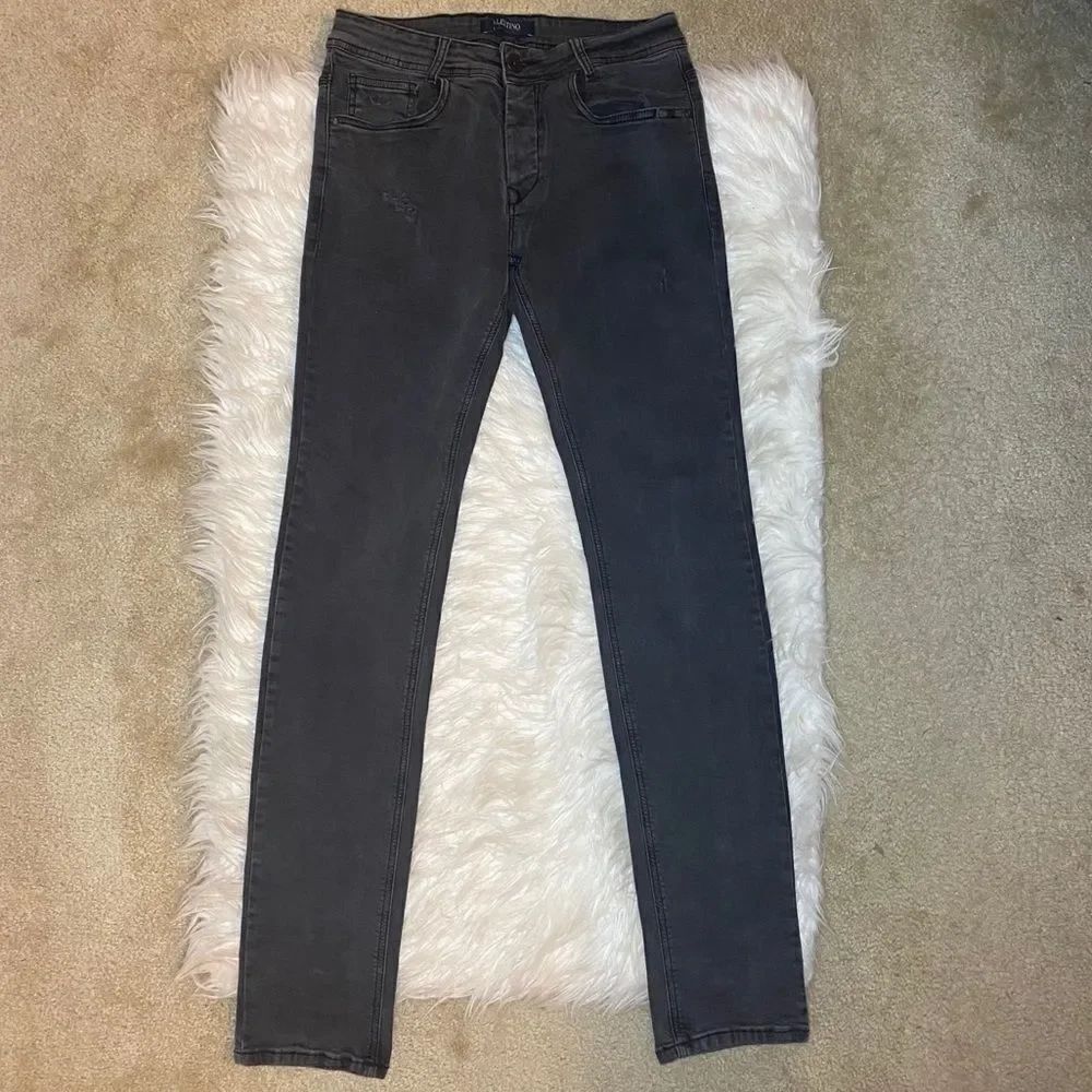 Valentino Distressed Straight Leg Jean